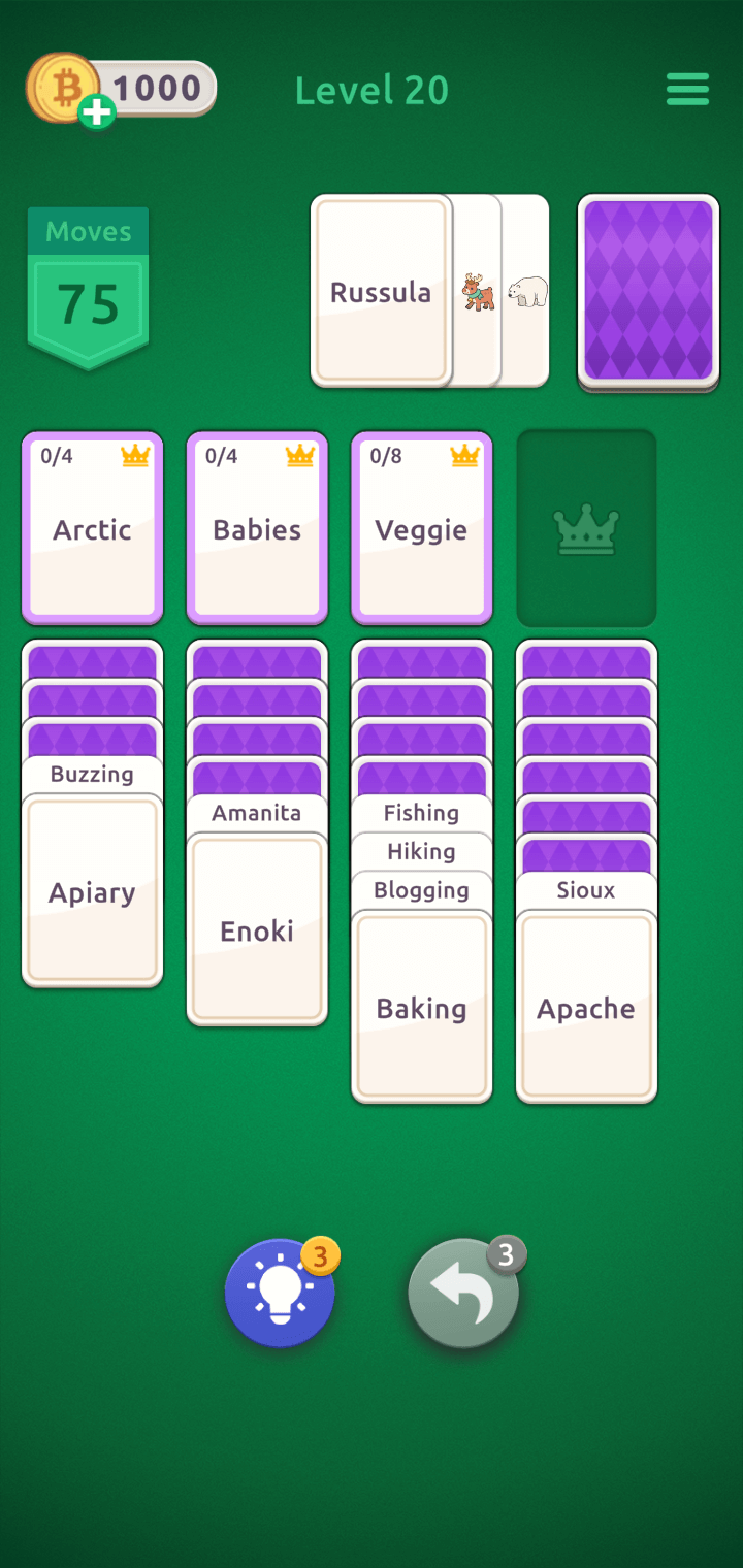 Main Game Interface - Level 20