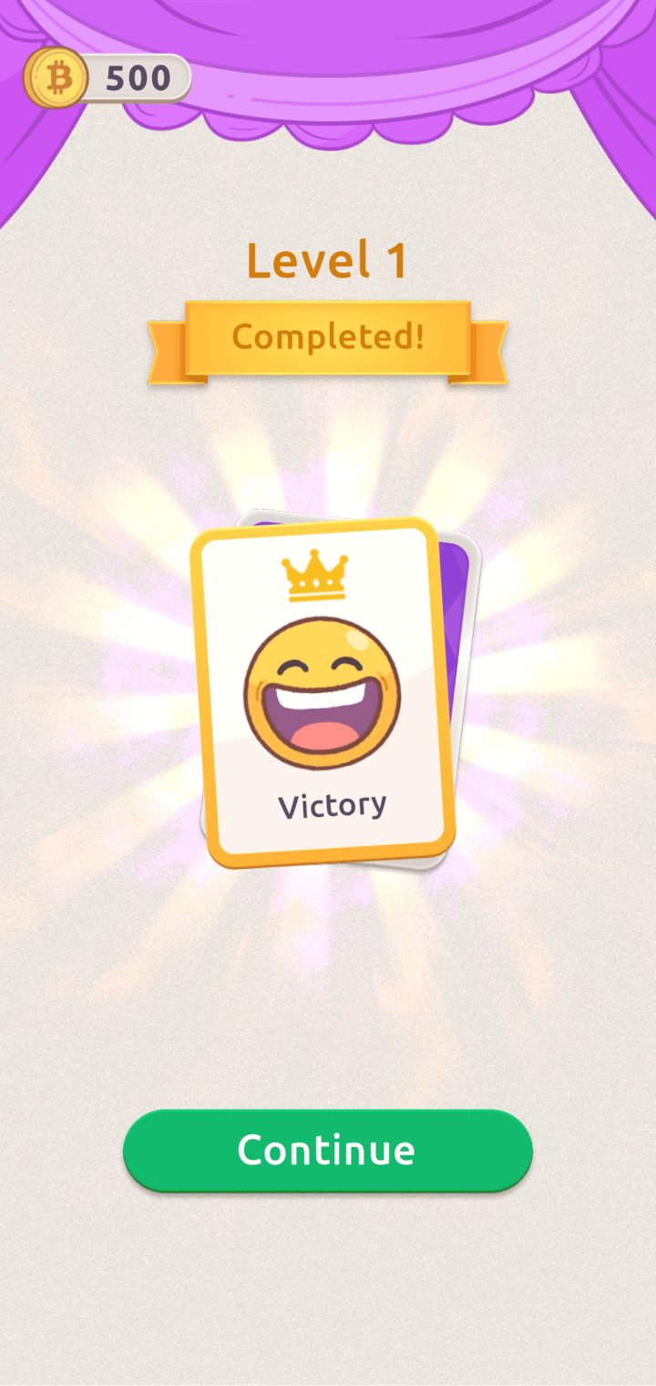 Victory Screen - Level 1 Complete